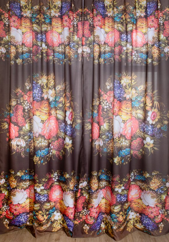 Фотошторы Цветочный мотив + тюль в подарок шир.  580, рис. 4