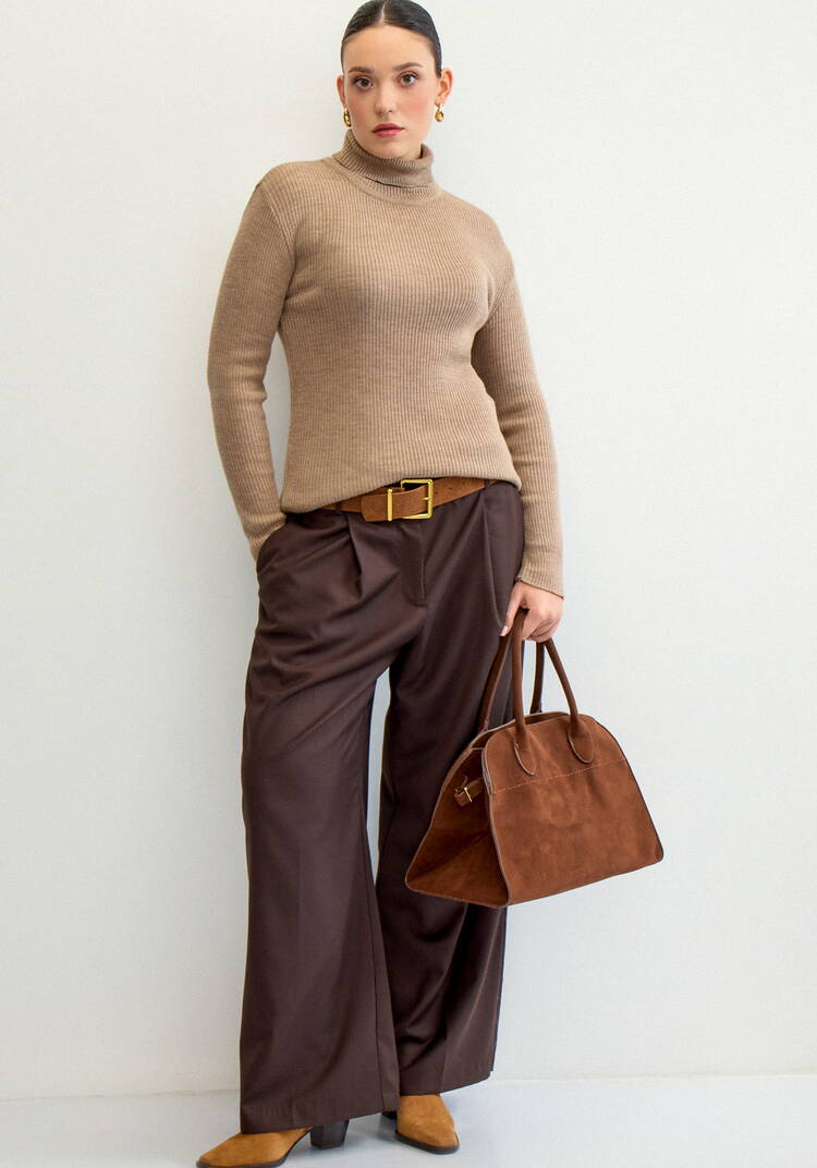 Водолазка в рубчик с высокой горловиной шир.  750, рис. 26