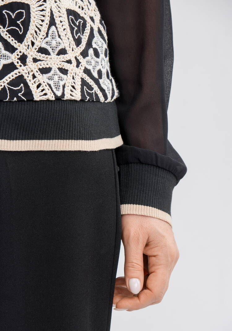 Джемпер с изящным узором шир.  750, рис. 12