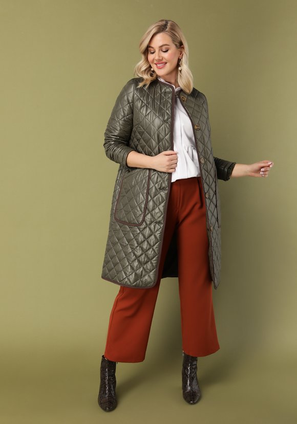 Пальто с окантовкой контрастной лентой шир.  580, рис. 8