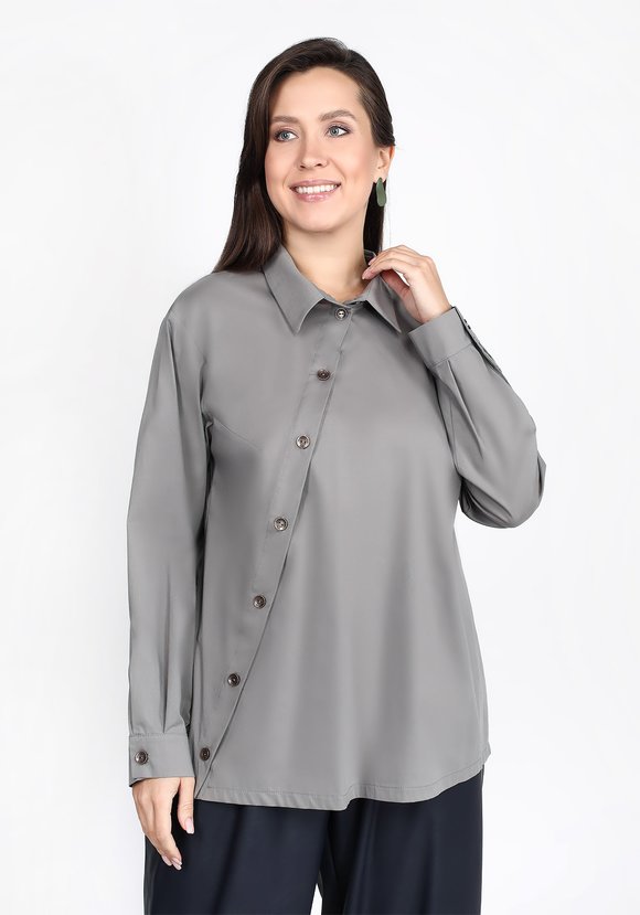 Блуза с ассиметричной застежкой на пуговицы шир.  580, рис. 5