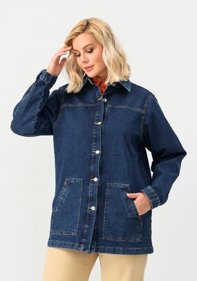 Джинсовая куртка с принтом на спине