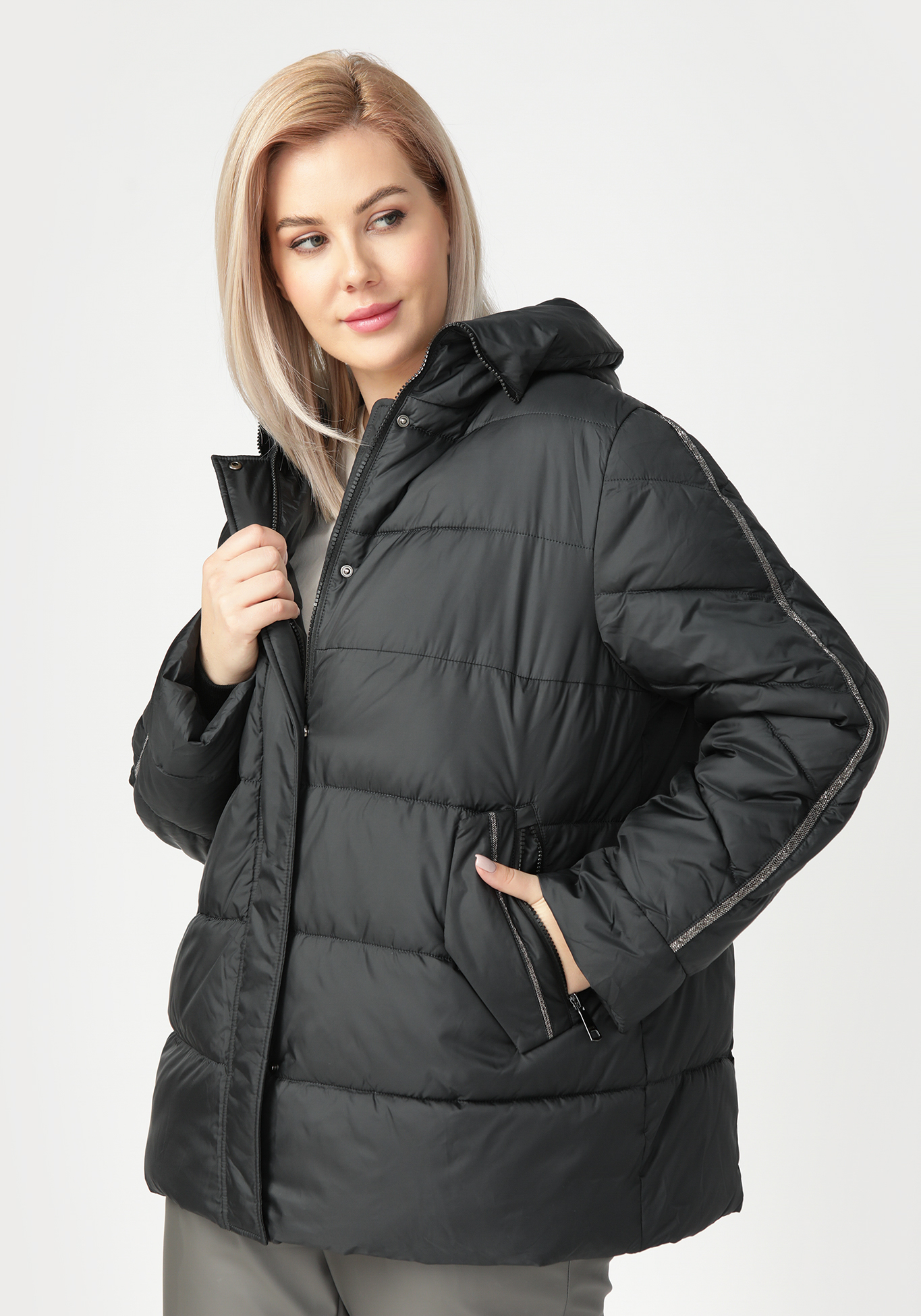 Куртка женская "Изабелла" Averi, размер 46, цвет черный - фото 2
