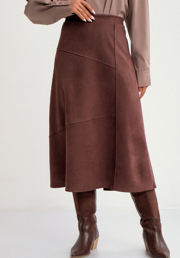 Юбка с конструктивными отстрочками шир.  580, рис. 16