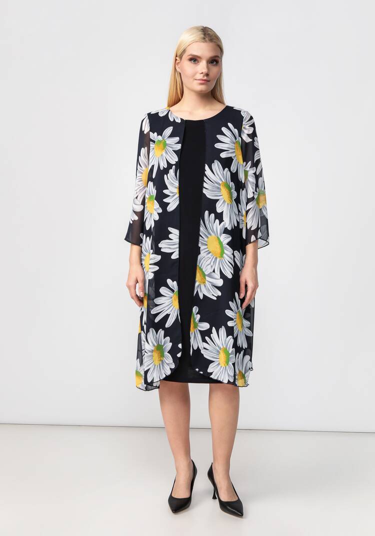 Платье трикотажное с шифоновой накидкой шир.  750, рис. 3