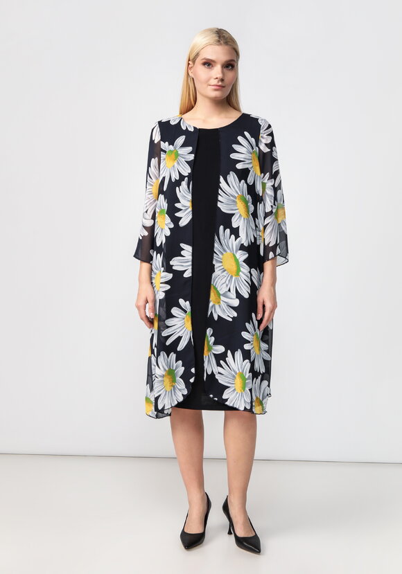 Платье трикотажное с шифоновой накидкой шир.  580, рис. 3