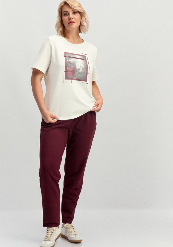 Костюм с флористическим принтом на футболке шир.  580, рис. 9