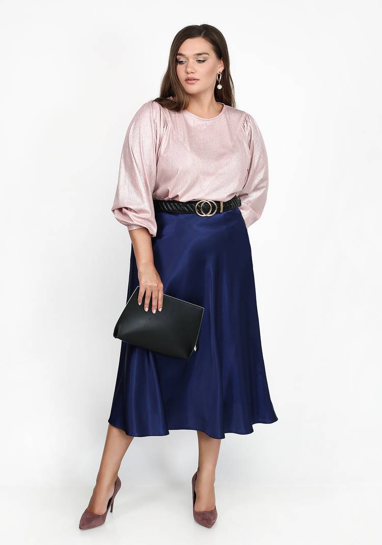 Блуза однотонная необычного кроя шир.  750, рис. 7