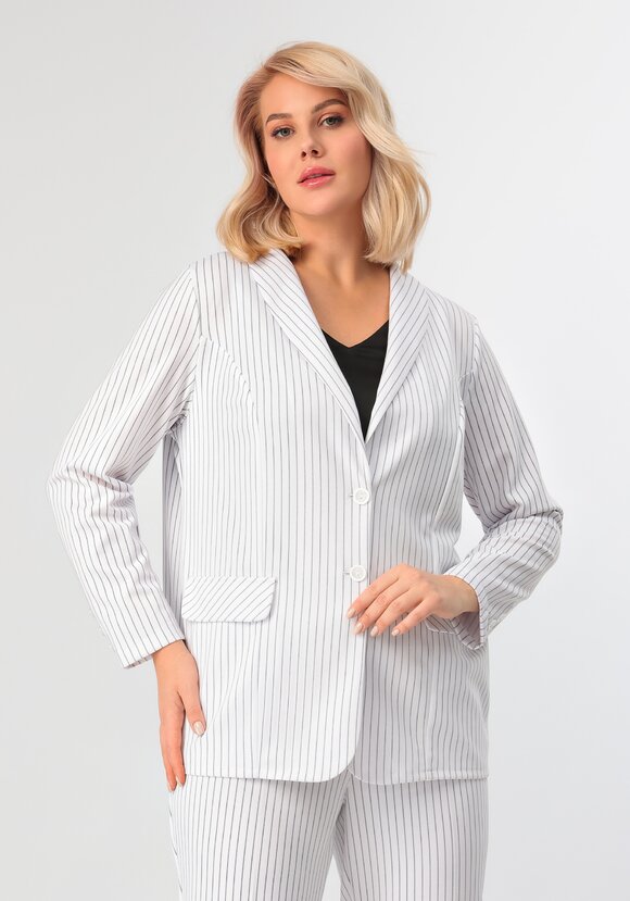 Пиджак однобортный в полоску шир.  580, рис. 18