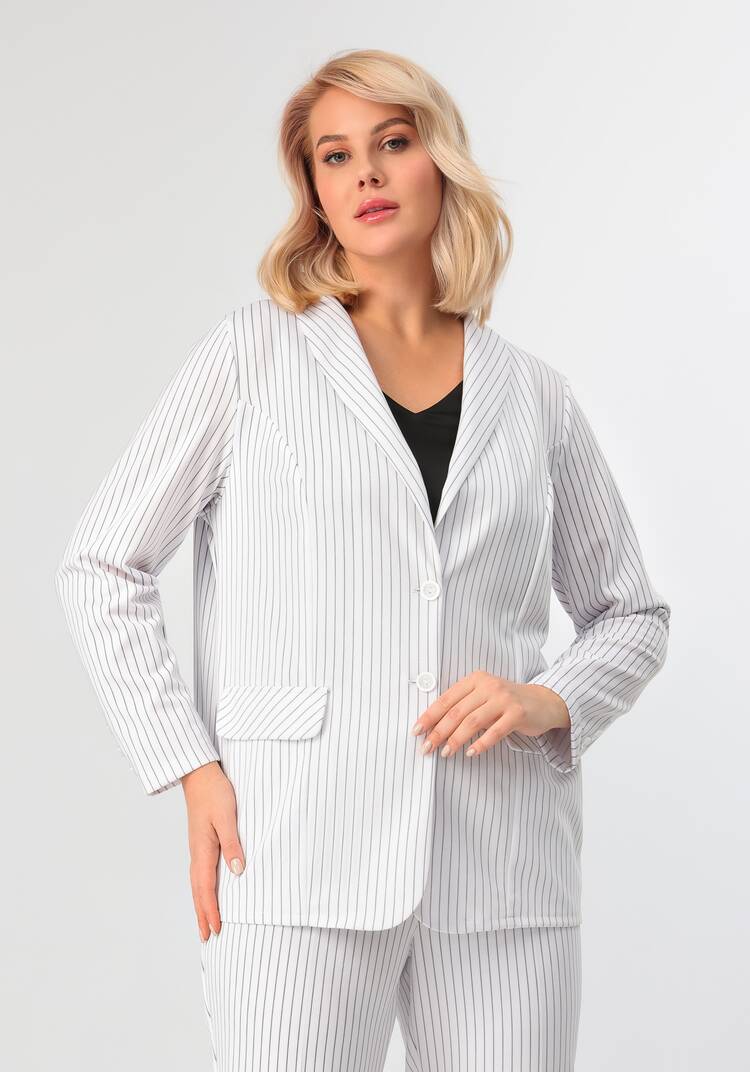 Пиджак однобортный в полоску шир.  750, рис. 18