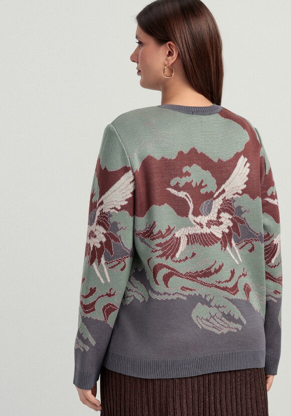 Джемпер с рисунком Журавль шир.  580, рис. 18