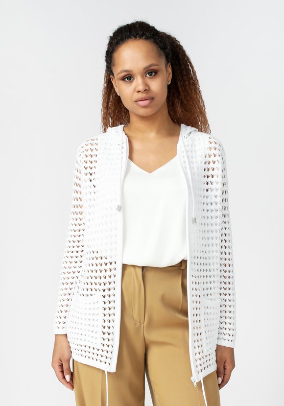 Кардиган вязаный с капюшоном на молнии шир.  580, рис. 3