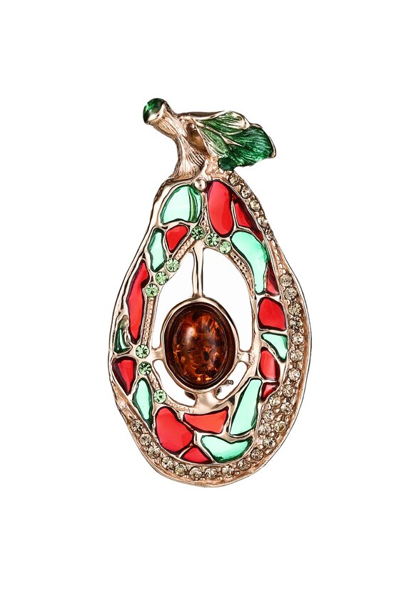 Брошь серебряная Сладкая груша шир.  580, рис. 1