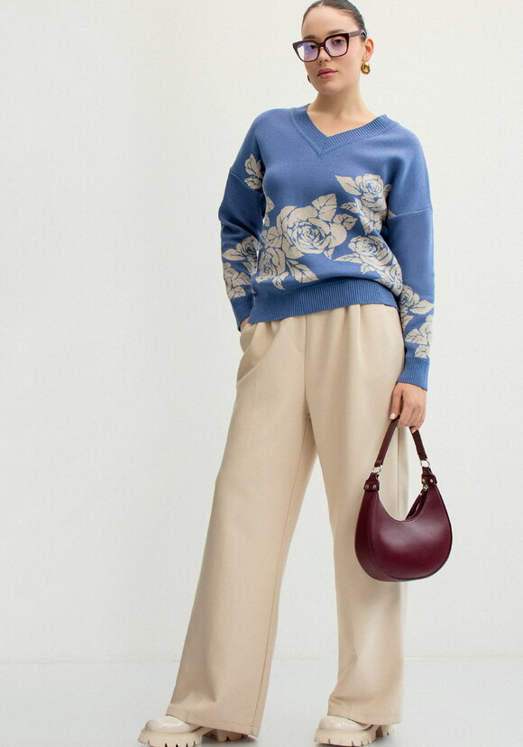 Джемпер с флористическим мотивом шир.  580, рис. 2