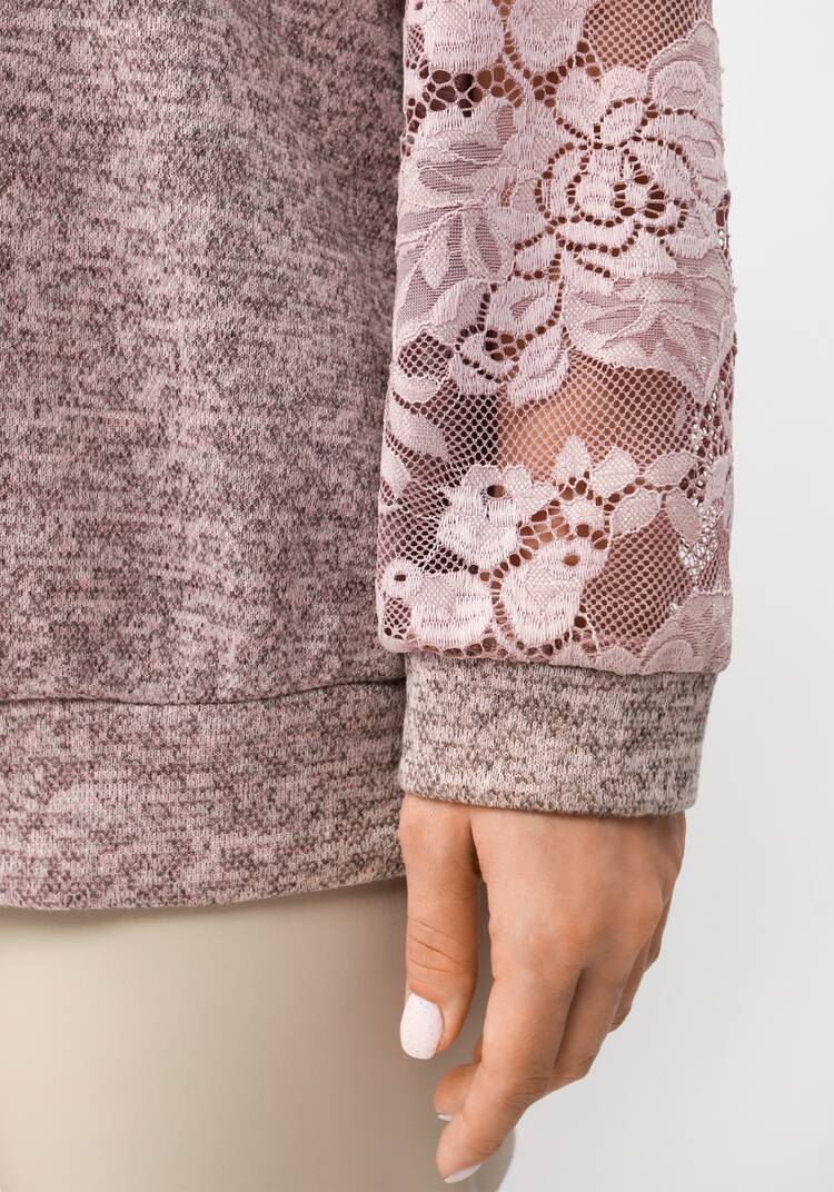 Джемпер с круглым вырезом и ажурными рукавами шир.  750, рис. 16