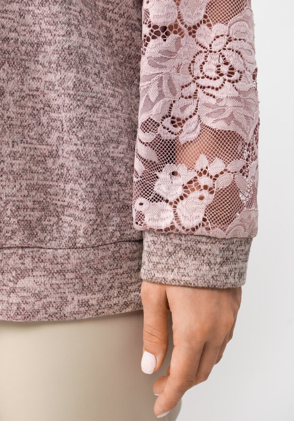 Джемпер с круглым вырезом и ажурными рукавами шир.  580, рис. 16