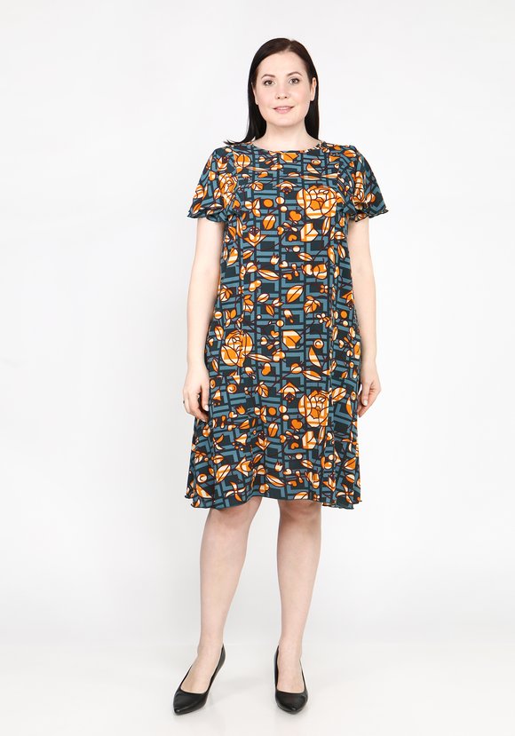 Платье с воланами по низу и на плечах шир.  580, рис. 2