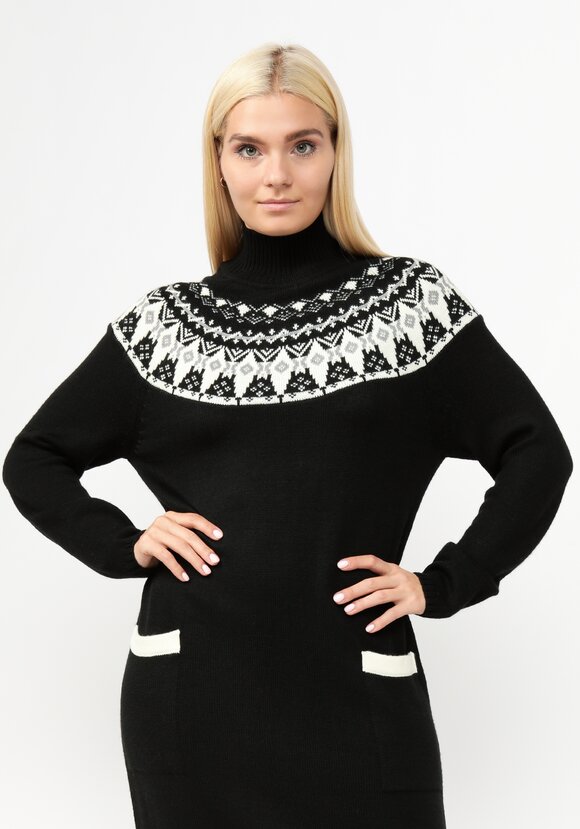 Платье вязаное со скандинавским рисунком шир.  580, рис. 4