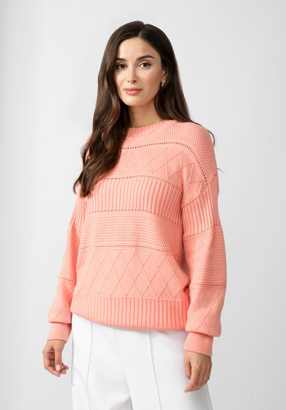 Джемпер женский со структурной вязкой шир.  580, рис. 13