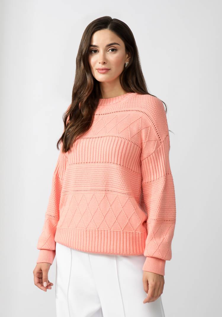 Джемпер женский со структурной вязкой шир.  750, рис. 13