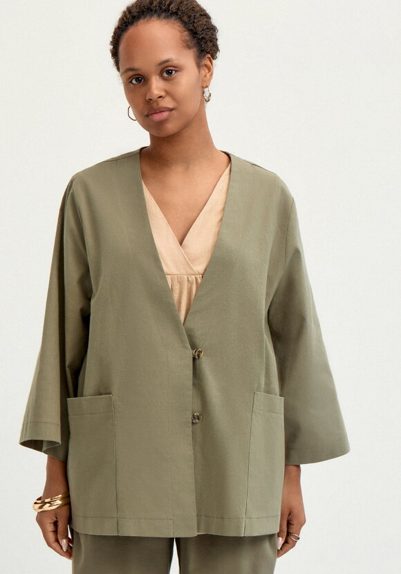 Кардиган изо льна с карманами шир.  580, рис. 11