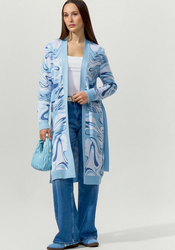 Кардиган с акварельным принтом шир.  580, рис. 6