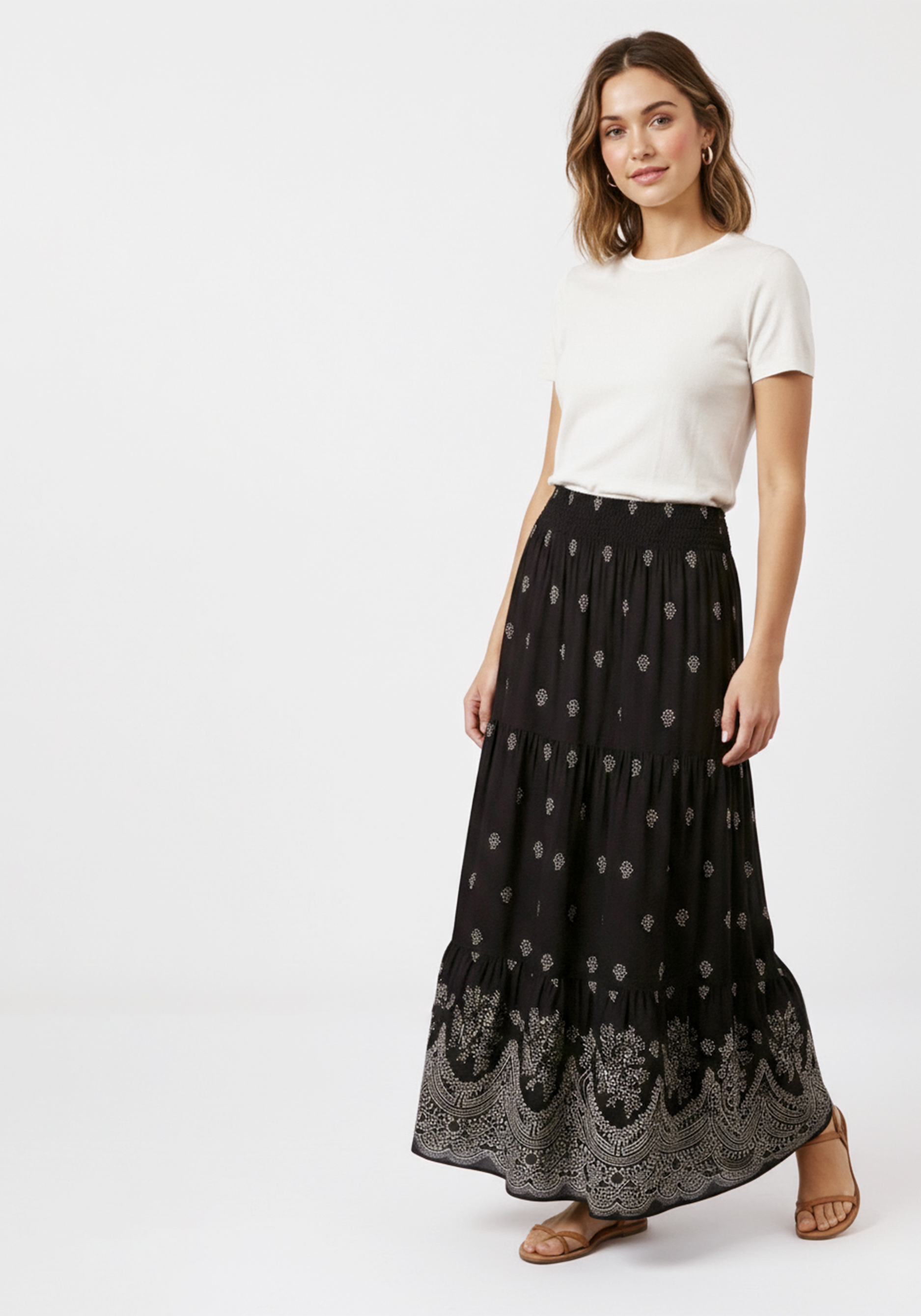 Юбка на резинке с купонным принтом 3999₽