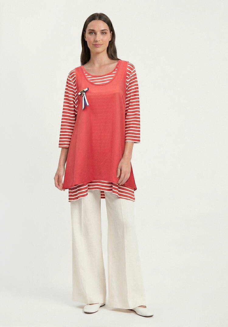 Комплект из блузы в полоску и топа шир.  750, рис. 2