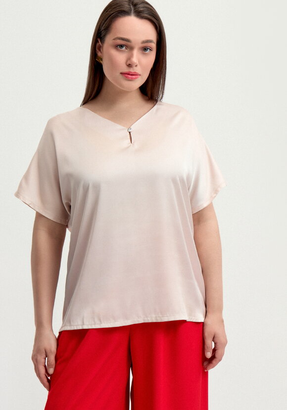 Блуза шелковая с V-образным вырезом шир.  580, рис. 4