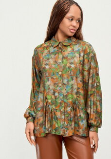 Блуза из ткани с акварельным принтом