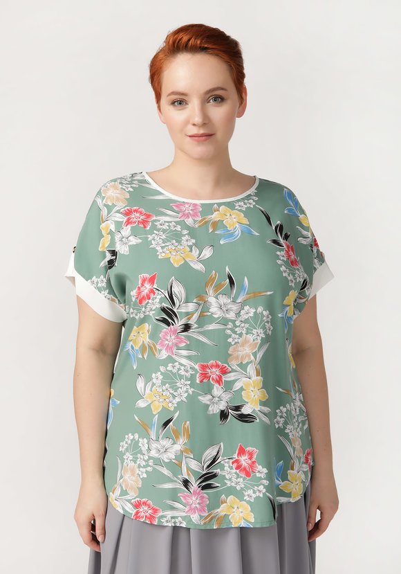 Блуза Цветочный роман шир.  580, рис. 11