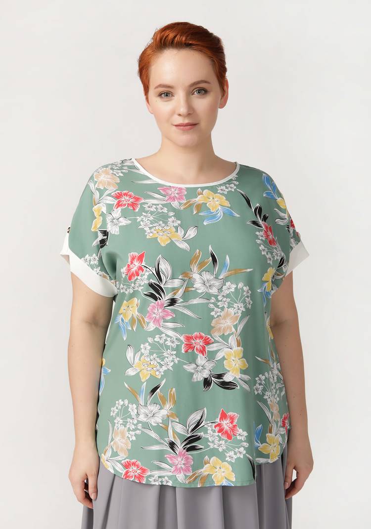 Блуза Цветочный роман шир.  750, рис. 11