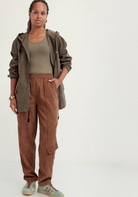 Брюки бананы вельветовые на резинке