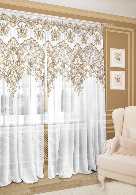 Тюль- шифон Любование шир.  580, рис. 2