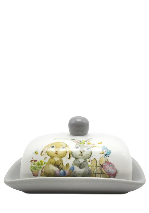 Маслёнка с крышкой Весенние кролики шир.  580, рис. 1