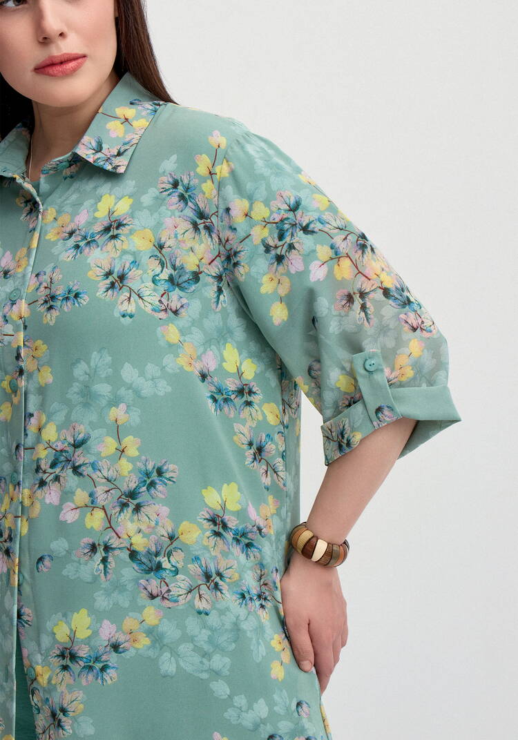 Рубашка с флористическим принтом шир.  750, рис. 6