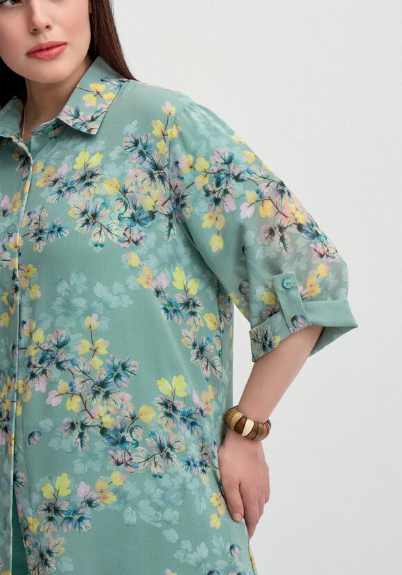Рубашка с флористическим принтом шир.  580, рис. 6