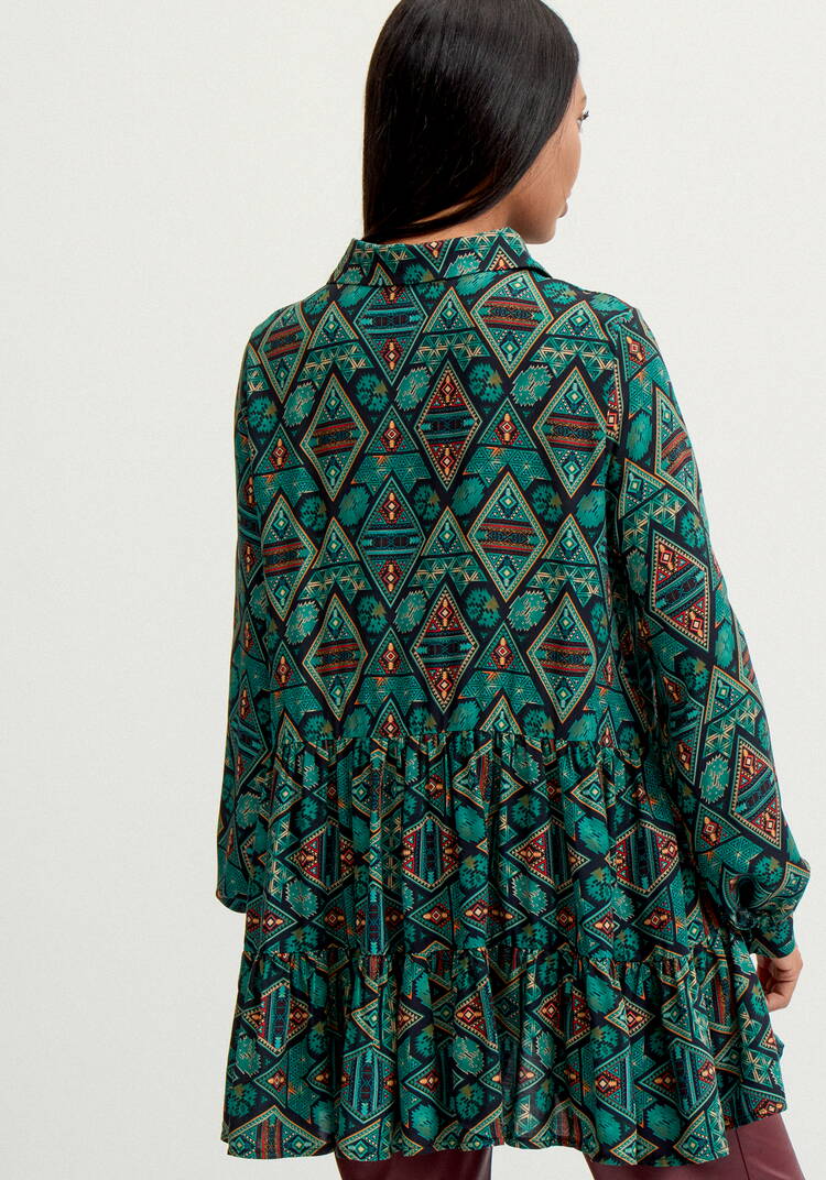 Блуза свободная с воланами по низу шир.  750, рис. 3