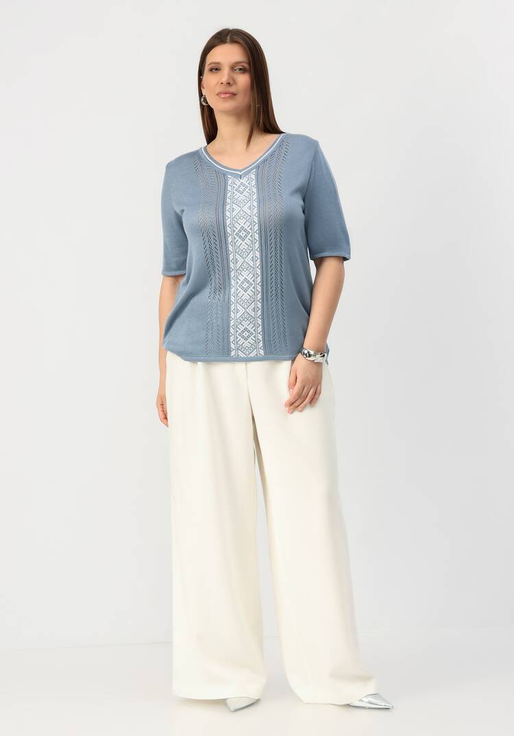 Пуловер с узором на передней полочке шир.  750, рис. 17