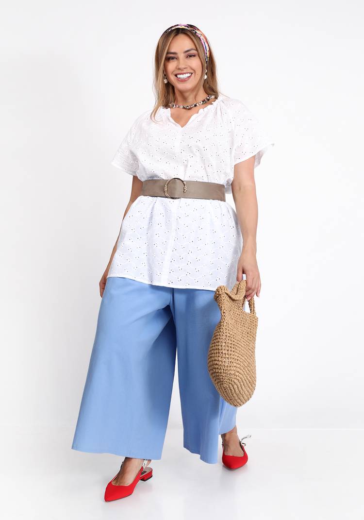 Блуза из шитья с коротким рукавом шир.  750, рис. 7