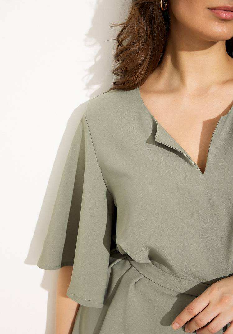 Блуза А-силуэта с поясом шир.  750, рис. 3