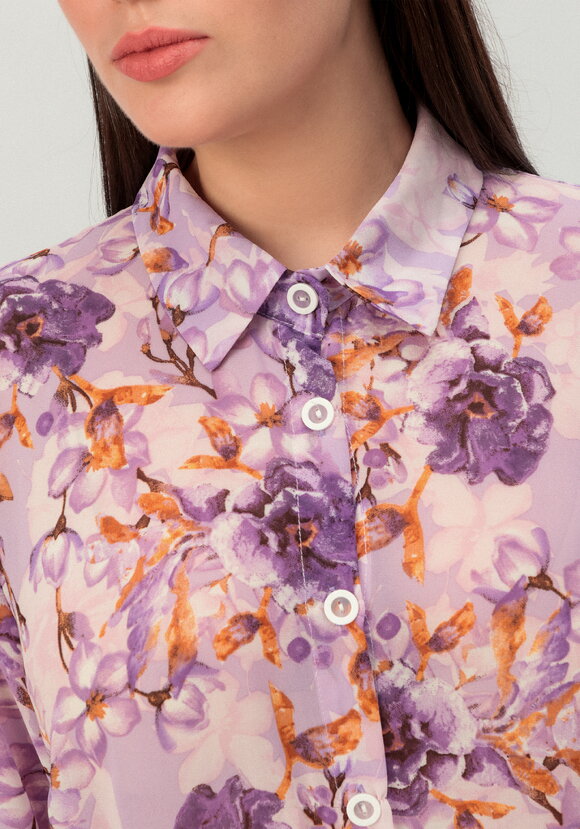 Рубашка удлинённая с цветочным принтом шир.  580, рис. 30