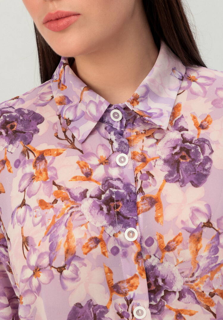 Рубашка удлинённая с цветочным принтом шир.  750, рис. 30