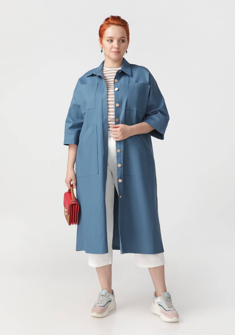 Платье-рубашка из джинсовой ткани с поясом шир.  750, рис. 6