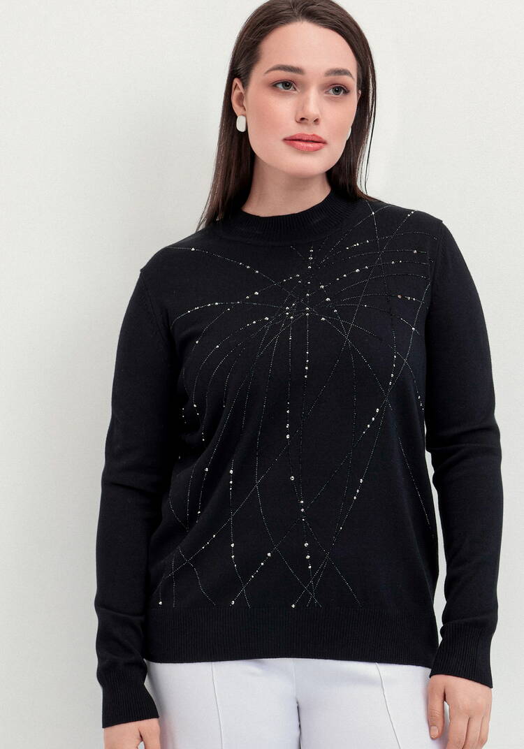 Джемпер с абстрактными полосками из страз шир.  750, рис. 18