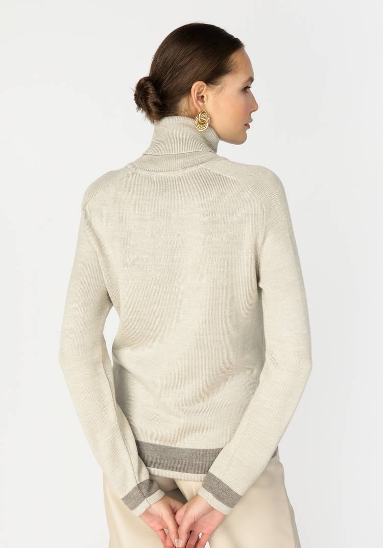 Свитер с контрастной отделкой по низу изделия шир.  750, рис. 7