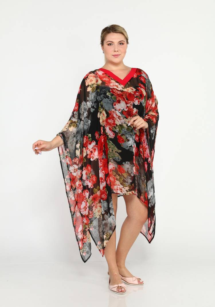 Накидка с принтом и поясом шир.  750, рис. 7