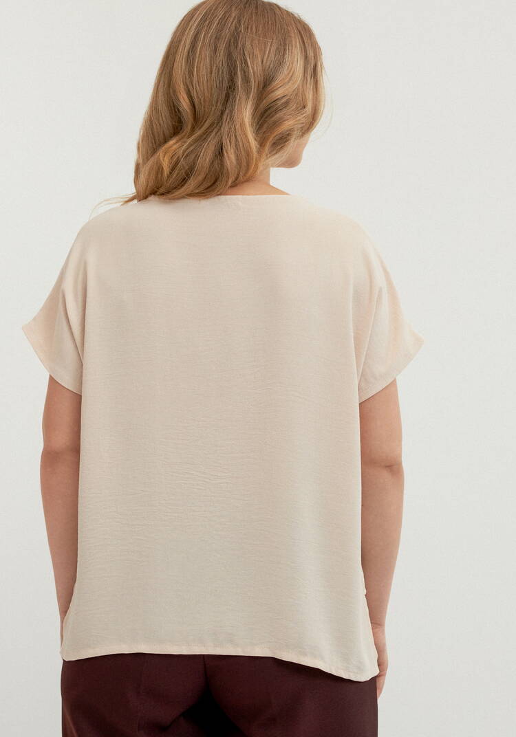 Блуза свободная со спущенным плечом шир.  750, рис. 27