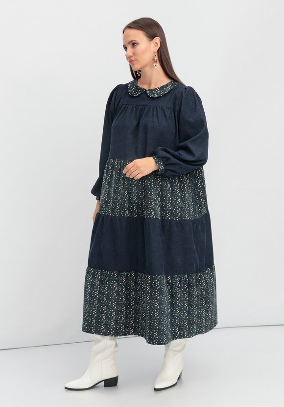 Платье из микровельвета ярусное шир.  580, рис. 17