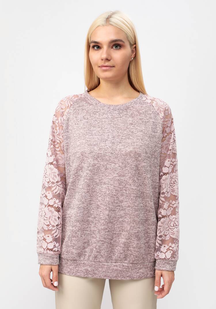 Джемпер с круглым вырезом и ажурными рукавами шир.  750, рис. 15